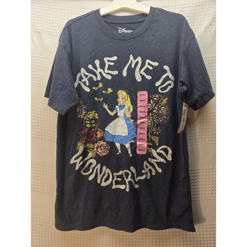 Disney Women Tshirt Size XS Soft Short Sleeve Graphic Print Alice In Wonderland